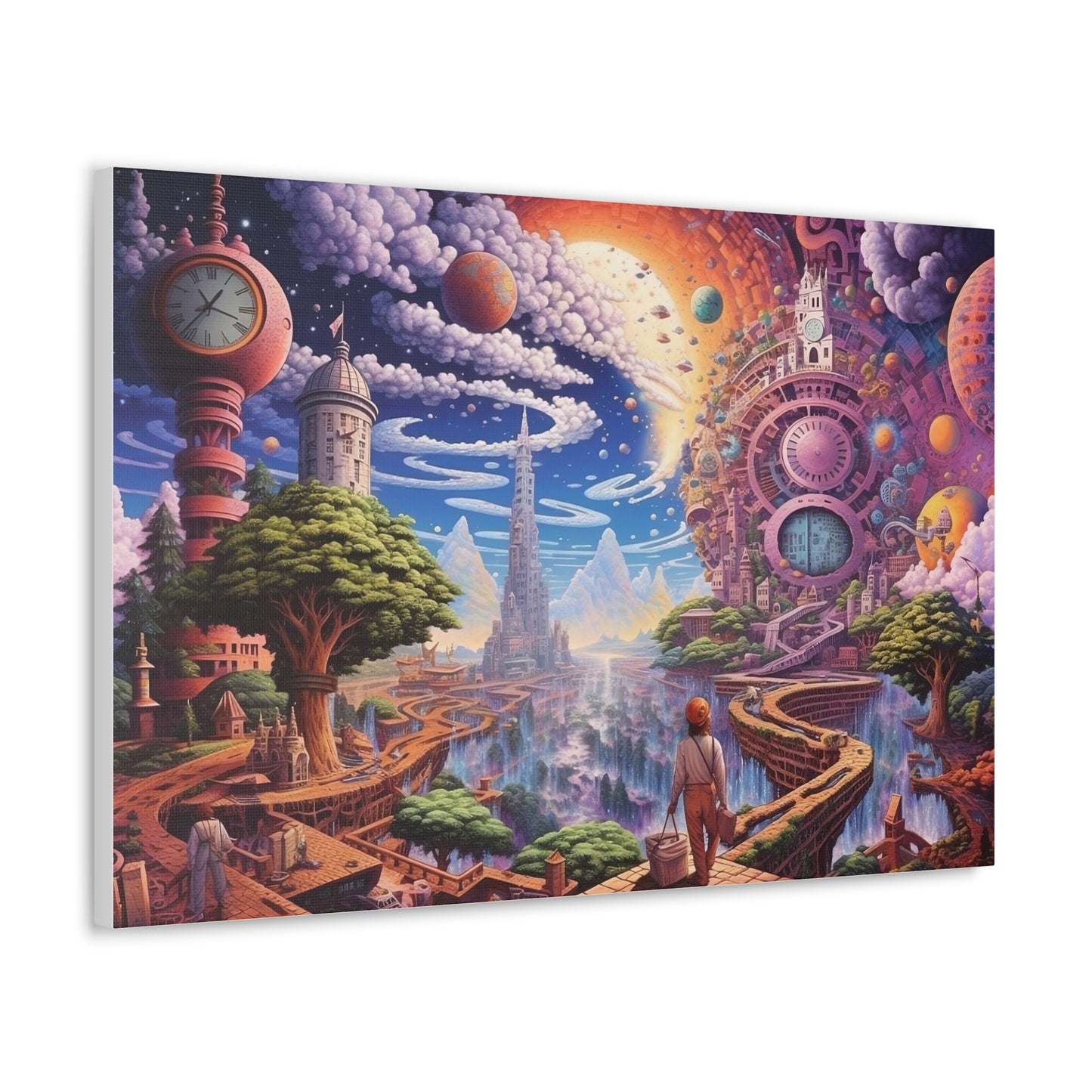 Psychedelic Interdimensional Time & Space Canvas Wall Art