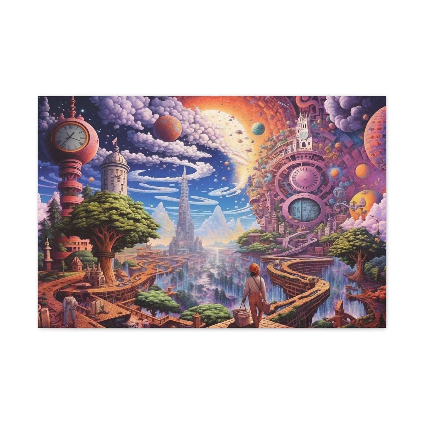 Psychedelic Interdimensional Time & Space Canvas Wall Art