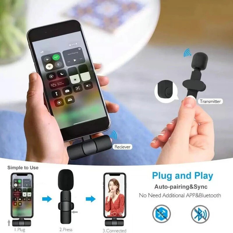 Wireless Lavalier Microphone for Type-C/iPhone