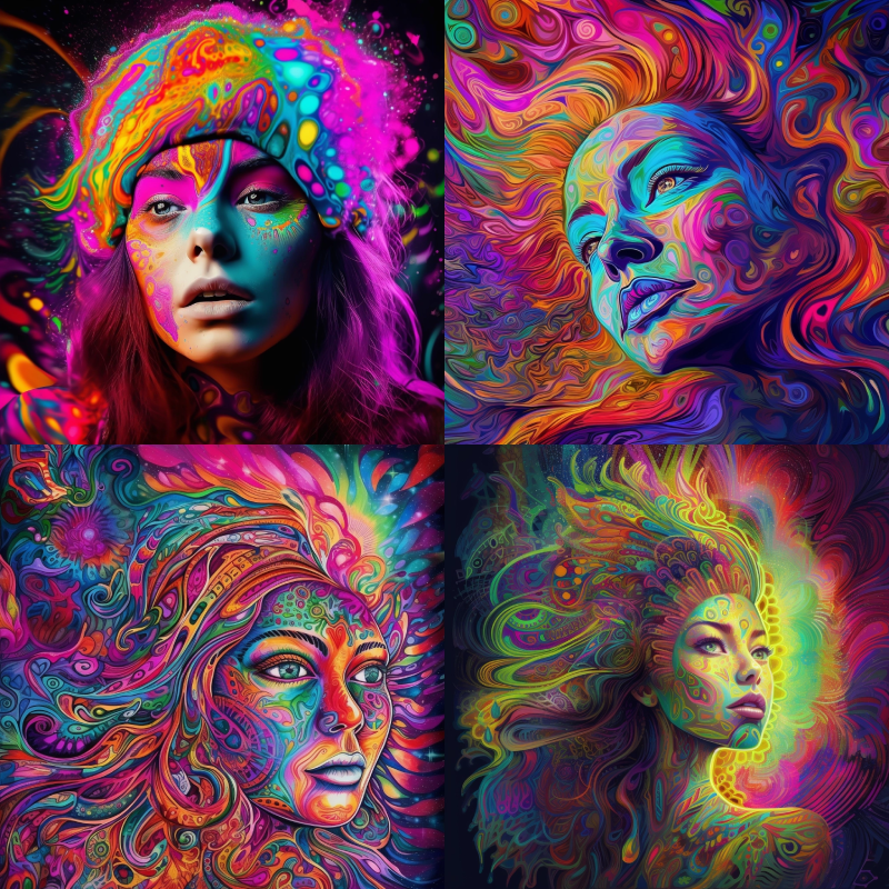 Psychedelic Woman Midjourney Art Pack - Digital Download