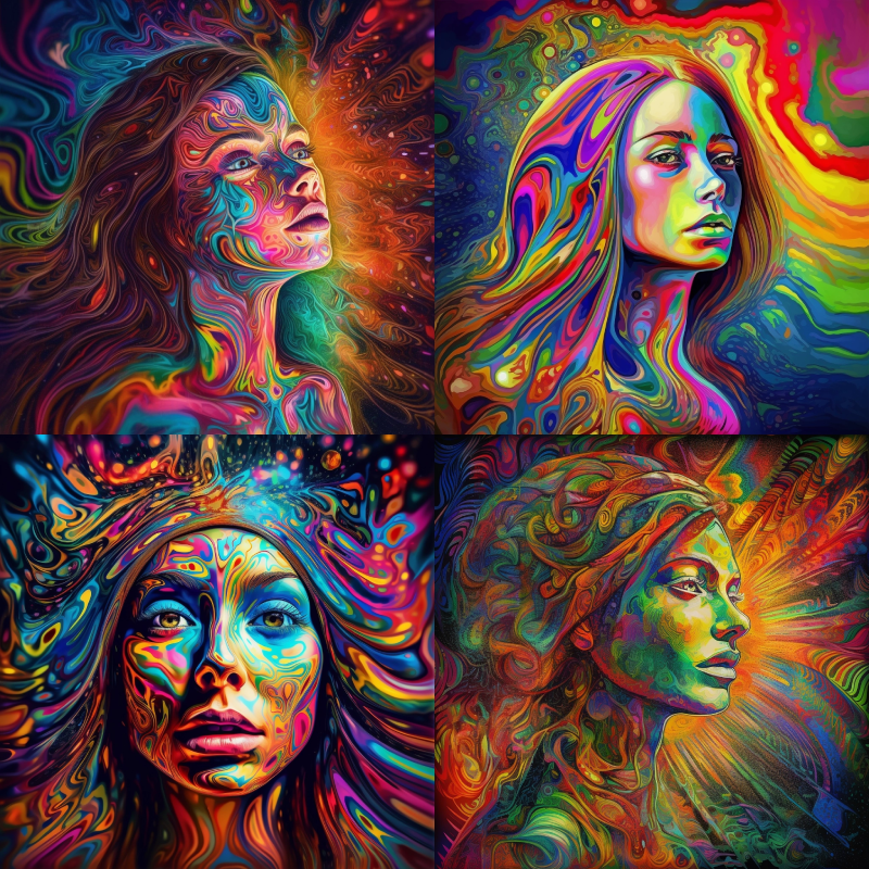 Psychedelic Woman Midjourney Art Pack - Digital Download