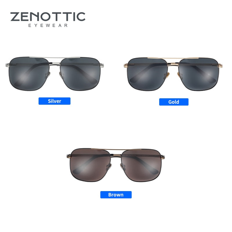 ZENOTTIC Metal Pilot Polarized Men Sunglasses