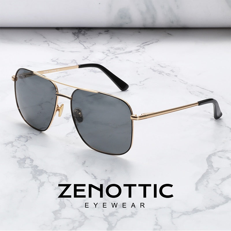 ZENOTTIC Metal Pilot Polarized Men Sunglasses